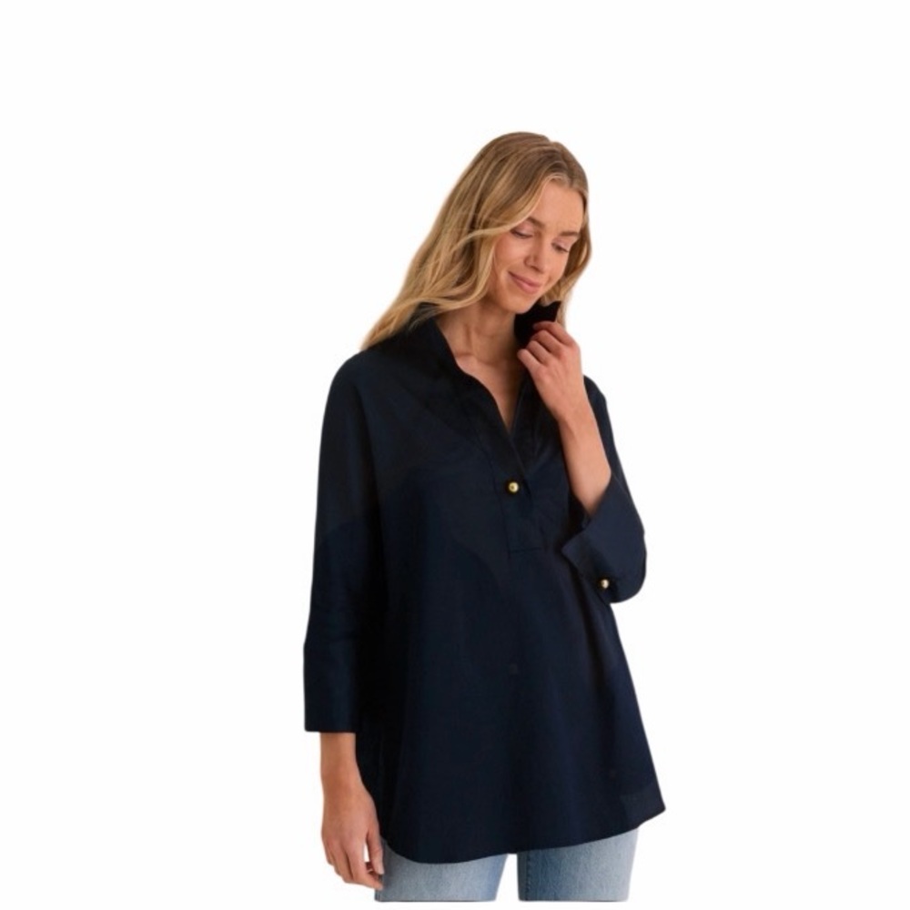 Tuckernuck Navy Tunic with Gold Buttons